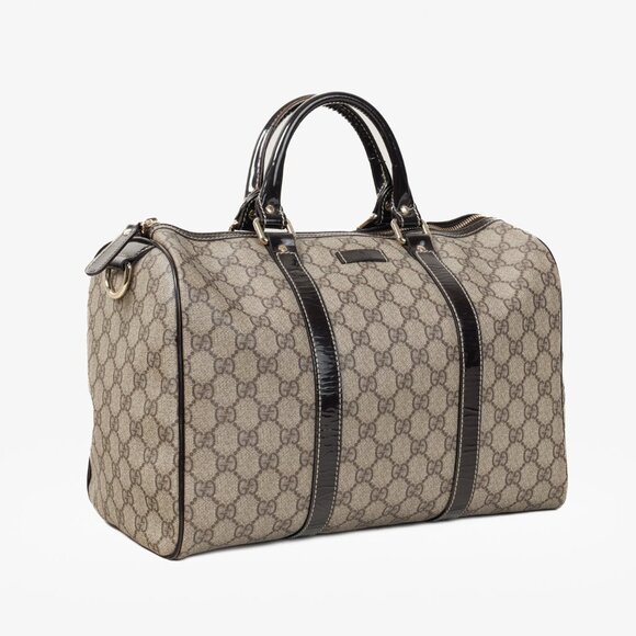 Gucci Brown Patent Medium GG Joy Boston Bag - Picture 2 of 14